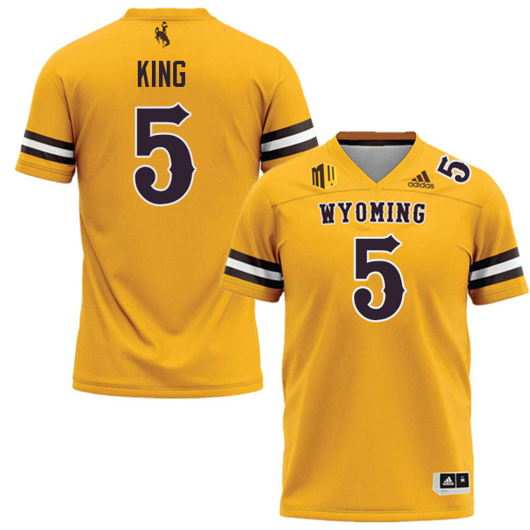 Wyoming Cowboys #5 Tyler King College Football Jerseys Stitched-Gold